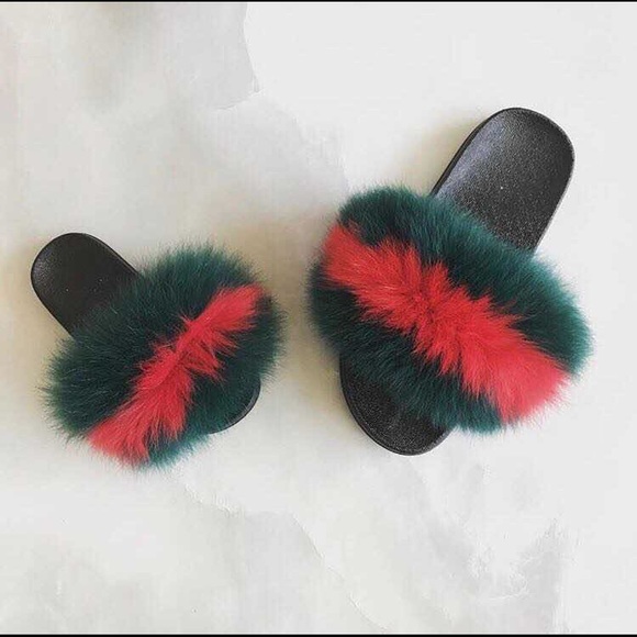 red and green fur slides